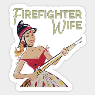 1950s Vintage Firefighter Wife Sticker